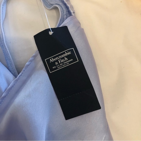 Abercrombie & Fitch blue satin tie back bodysuit. Size S. - Picture 6 of 7